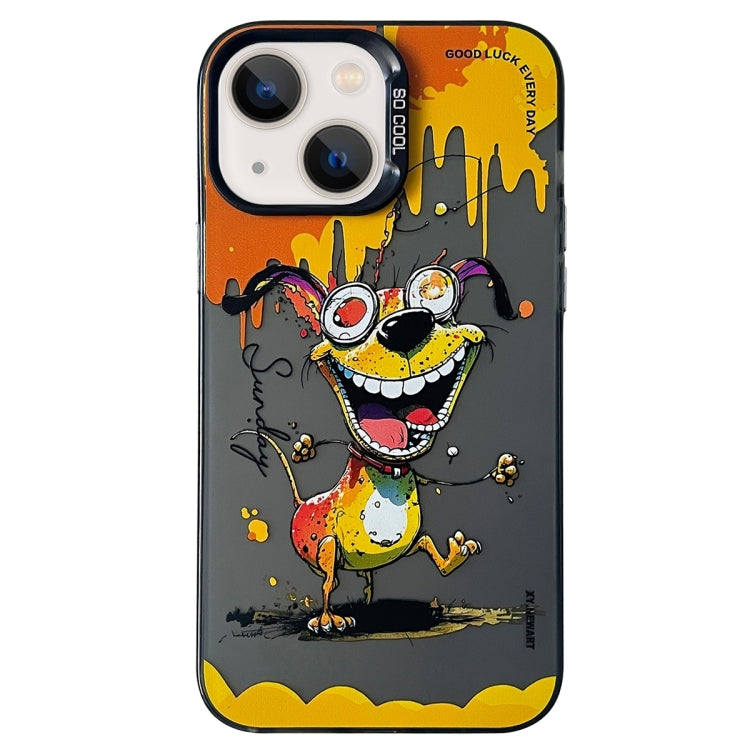 Cassa del telefono della pittura a olio animale di serie dell'argento di colore di doppio strato, For iPhone 15 Plus