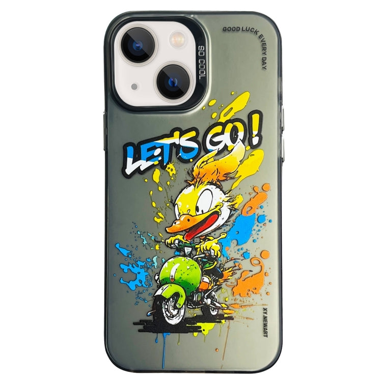 Cassa del telefono della pittura a olio animale di serie dell'argento di colore di doppio strato, For iPhone 15