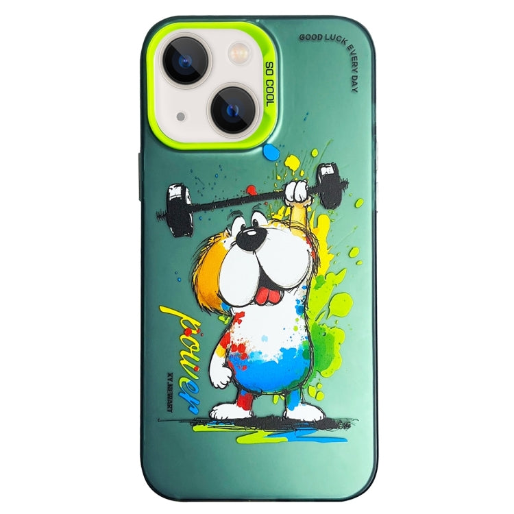 Cassa del telefono della pittura a olio animale di serie dell'argento di colore di doppio strato, For iPhone 15