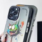 Cassa del telefono della pittura a olio animale di serie dell'argento di colore di doppio strato, For iPhone 13 Pro