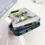 Cassa del telefono della pittura a olio animale di serie dell'argento di colore di doppio strato, For iPhone 13