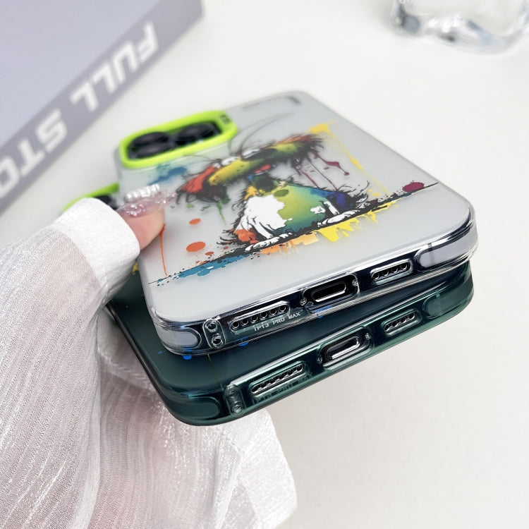 Cassa del telefono della pittura a olio animale di serie dell'argento di colore di doppio strato, For iPhone 13