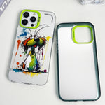 Cassa del telefono della pittura a olio animale di serie dell'argento di colore di doppio strato, For iPhone 13 Pro