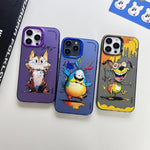 Cassa del telefono della pittura a olio animale di serie dell'argento di colore di doppio strato, For iPhone 14