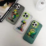 Cassa del telefono della pittura a olio animale di serie dell'argento di colore di doppio strato, For iPhone 15 Plus
