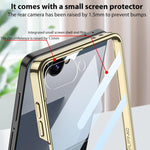 Custodia per telefono in PU con struttura a diamante con placcatura integrata GKK con anello, For Samsung Galaxy Z Flip6/7 FE, For Samsung Galaxy Z Flip7 5G, For Samsung Galaxy Z Flip5