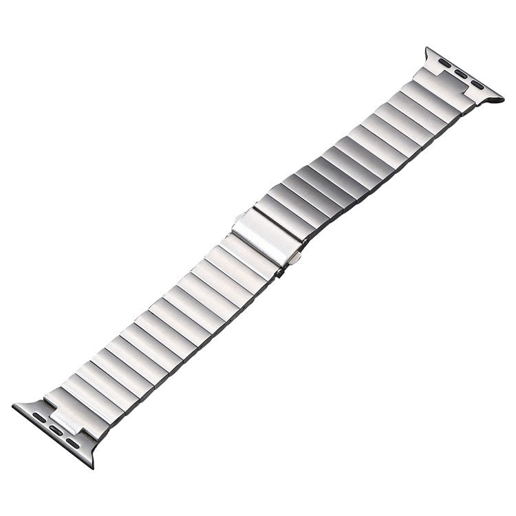 Cinturino per orologio in acciaio inossidabile con fibbia piatta, For Apple Watch Ultra 49mm, For Apple Watch SE 2023 44mm, For Apple Watch SE 2023 40mm, For Apple Watch Ultra 2 49mm, For Apple Watch SE 2022 40mm, For Apple Watch Series 9 45mm         ...