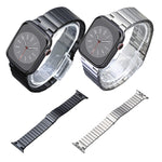 Cinturino per orologio in acciaio inossidabile con fibbia piatta, For Apple Watch Ultra 49mm, For Apple Watch SE 2023 44mm, For Apple Watch SE 2023 40mm, For Apple Watch Ultra 2 49mm, For Apple Watch SE 2022 40mm, For Apple Watch Series 9 45mm         ...