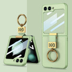 Custodia per telefono in pelle con supporto per anello Z ultrasottile GKK, For Samsung Galaxy Z Flip5