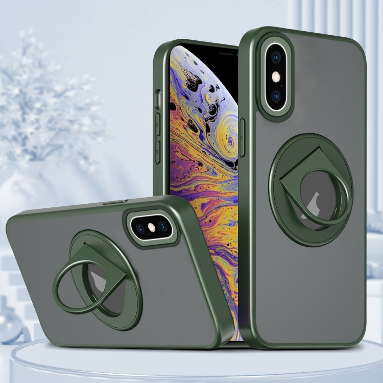 Custodia per telefono con supporto magnetico ad anello rotante, For iPhone XR, For iPhone XS Max, For iPhone 8 Plus / 7 Plus