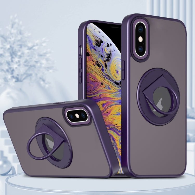 Custodia per telefono con supporto magnetico ad anello rotante, For iPhone XR, For iPhone XS Max, For iPhone 8 Plus / 7 Plus