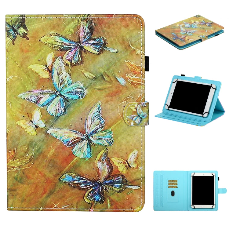 Custodia in pelle flip orizzontale con cucitura a disegno colorato con supporto e slot per schede e striscia antiscivolo, For 7 inch Universal Tablet, For 8 inch Universal Tablet, For 10 inch Universal Tablet