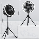 Ventilatore portatile 10000mAh con luce colorata e telecomando