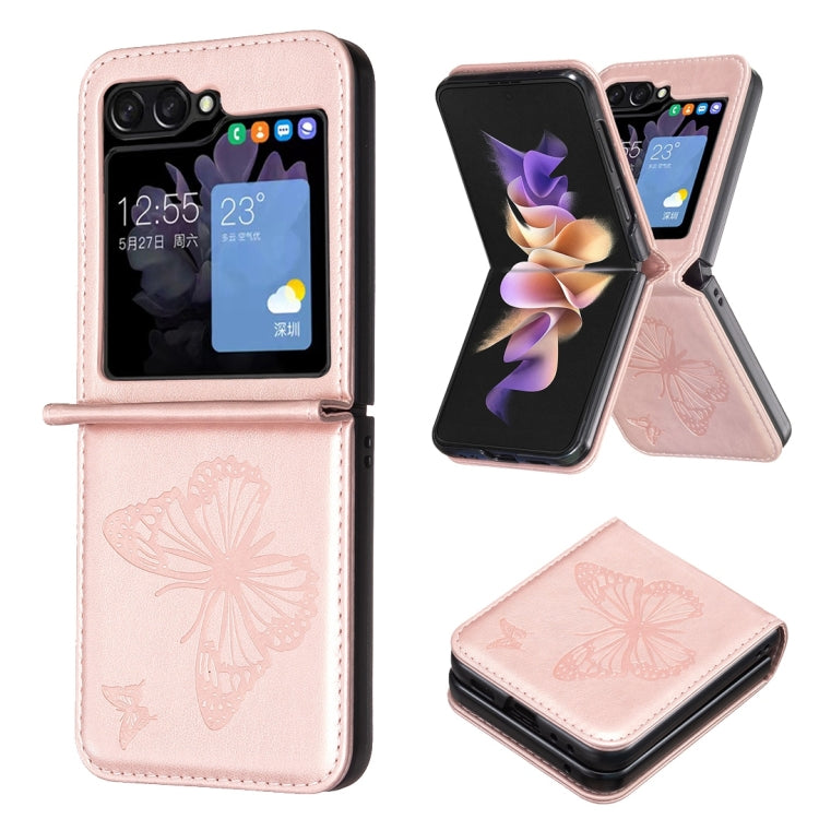 Custodia in pelle con farfalle per Samsung Galaxy Z Flip6