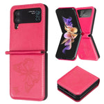 Custodia in pelle con farfalle per Samsung Galaxy Z Flip6