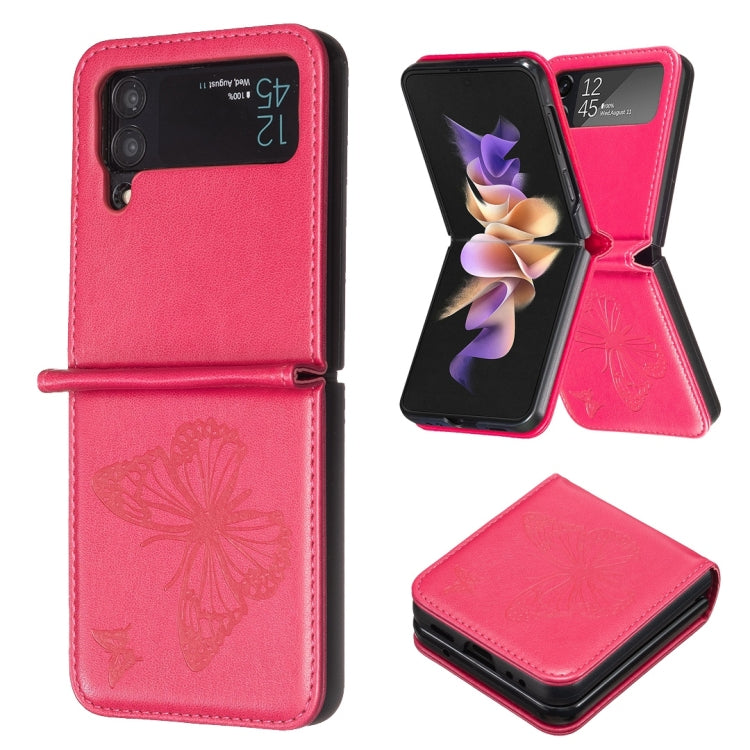Custodia in pelle con farfalle per Samsung Galaxy Z Flip6