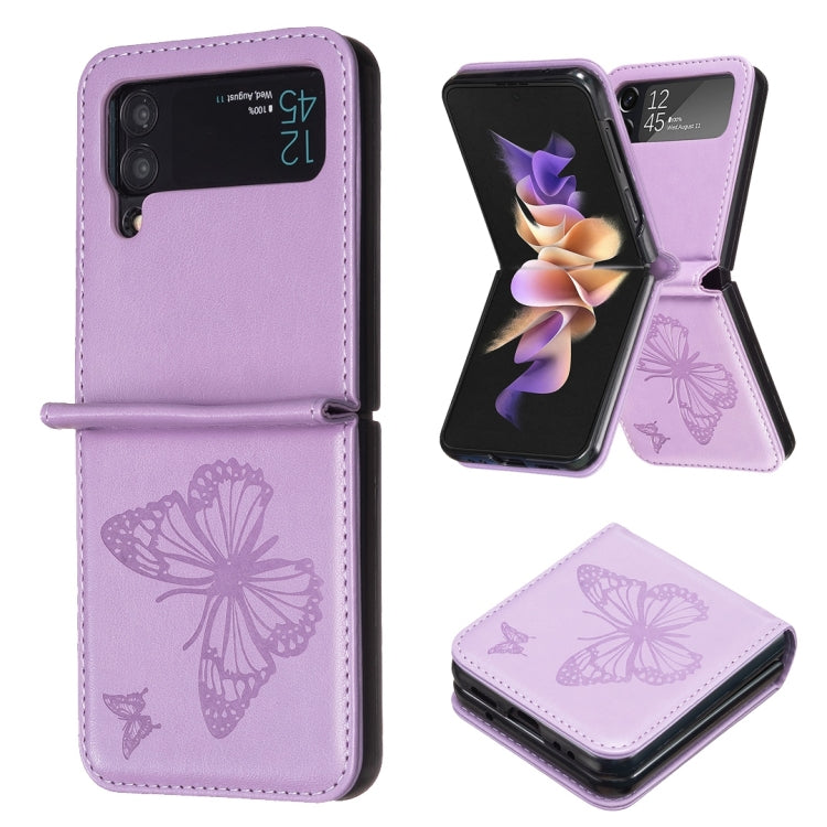 Custodia in pelle con farfalle per Samsung Galaxy Z Flip6