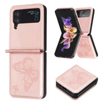 Custodia in pelle con farfalle per Samsung Galaxy Z Flip6