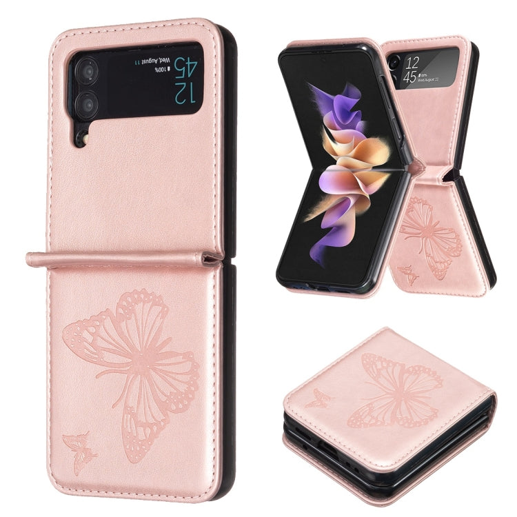 Custodia in pelle con farfalle per Samsung Galaxy Z Flip6
