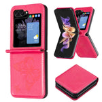 Custodia in pelle con farfalle per Samsung Galaxy Z Flip6