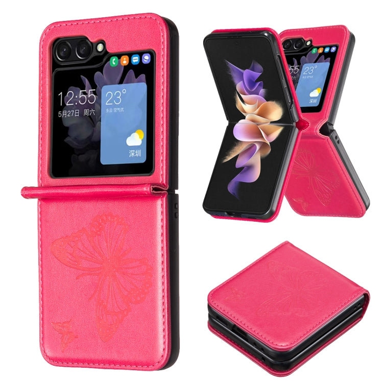 Custodia in pelle con farfalle per Samsung Galaxy Z Flip6