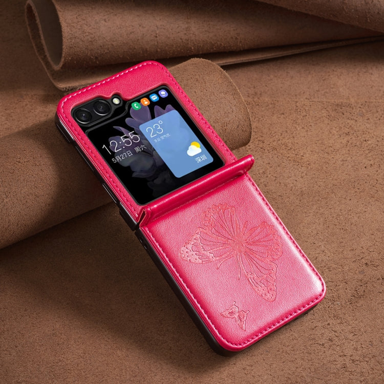 Custodia in pelle con farfalle per Samsung Galaxy Z Flip6