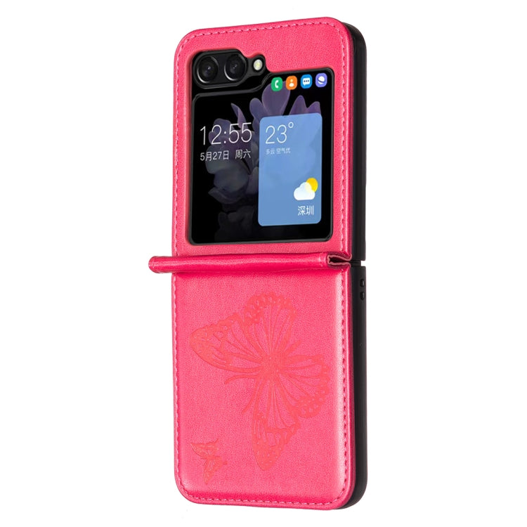 Custodia in pelle con farfalle per Samsung Galaxy Z Flip6