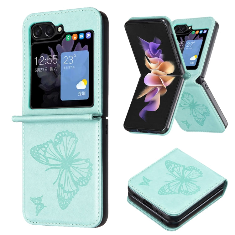 Custodia in pelle con farfalle per Samsung Galaxy Z Flip6
