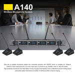 XTUGA A140-C sistema microfonico wireless UHF 4 canali