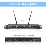 XTUGA A140-C sistema microfonico wireless UHF 4 canali