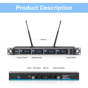 XTUGA A140-C sistema microfonico wireless UHF 4 canali
