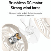 Ventilatore a parete con testa girevole WSK302 4000mAh con luce notturna