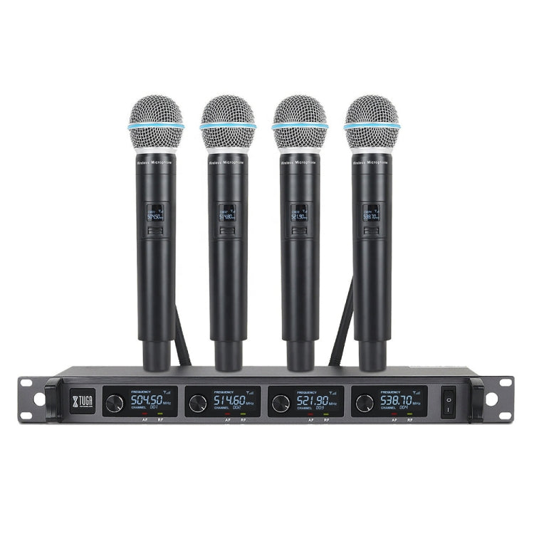 Sistema microfonico wireless XTUGA A140-H Microfono palmare UHF a 4 canali, A140-H