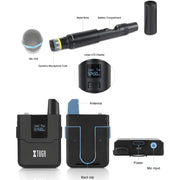 Sistema microfonico wireless UHF XTUGA A140-H 4 canali