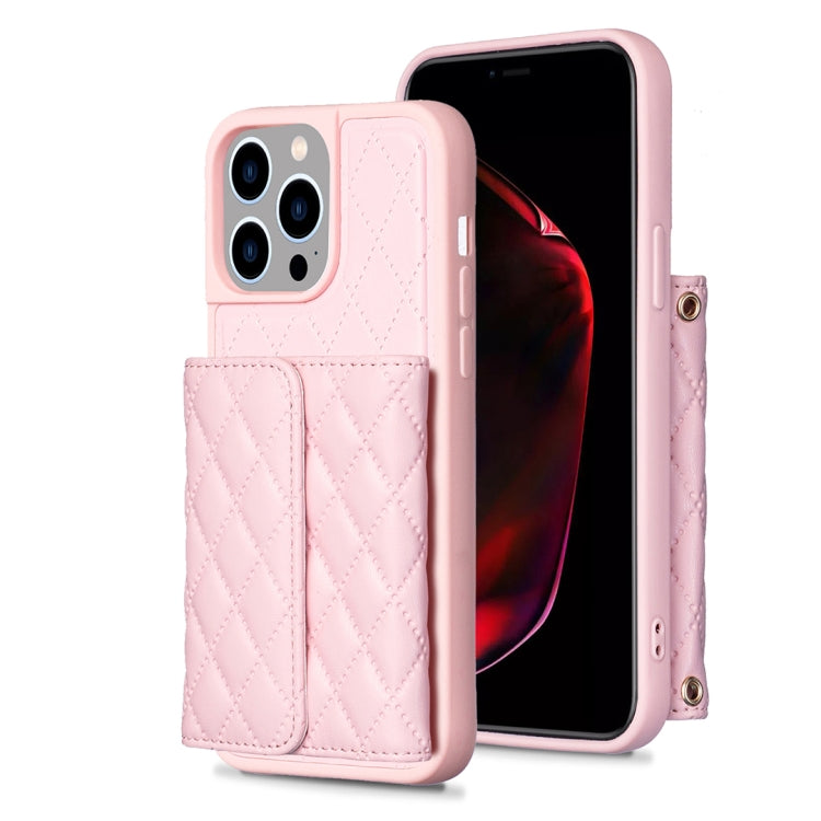 Custodia per telefono in pelle rombica a portafoglio orizzontale, For iPhone 15 Pro Max, For iPhone 15 Pro, For iPhone 15 Plus, For iPhone 15