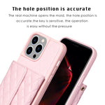 Custodia per telefono in pelle rombica a portafoglio orizzontale, For iPhone 15 Pro Max, For iPhone 15 Pro, For iPhone 15 Plus, For iPhone 15