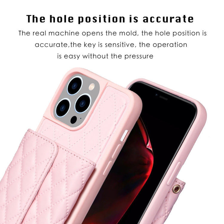 Custodia per telefono in pelle rombica a portafoglio orizzontale, For iPhone 15 Pro Max, For iPhone 15 Pro, For iPhone 15 Plus, For iPhone 15
