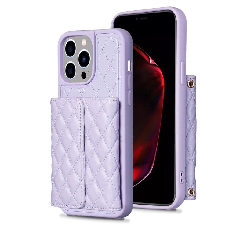 Custodia per telefono in pelle rombica a portafoglio orizzontale, For iPhone 15 Pro Max, For iPhone 15 Pro, For iPhone 15 Plus, For iPhone 15