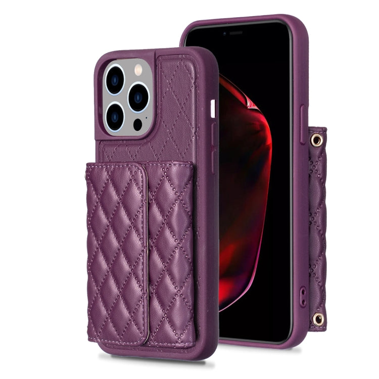 Custodia per telefono in pelle rombica a portafoglio orizzontale, For iPhone 15 Pro Max, For iPhone 15 Pro, For iPhone 15 Plus, For iPhone 15