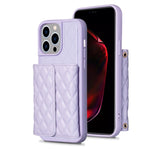 Custodia per telefono in pelle rombica a portafoglio orizzontale, For iPhone 15 Pro Max, For iPhone 15 Pro, For iPhone 15 Plus, For iPhone 15