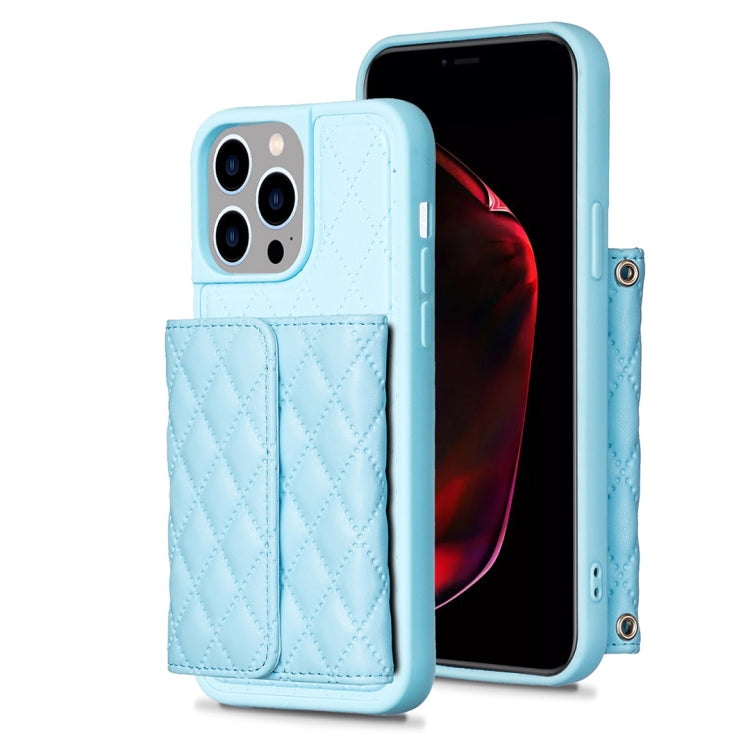 Custodia per telefono in pelle rombica a portafoglio orizzontale, For iPhone 15 Pro Max, For iPhone 15 Pro, For iPhone 15 Plus, For iPhone 15