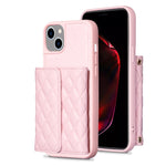 Custodia per telefono in pelle rombica a portafoglio orizzontale, For iPhone 15 Pro Max, For iPhone 15 Pro, For iPhone 15 Plus, For iPhone 15