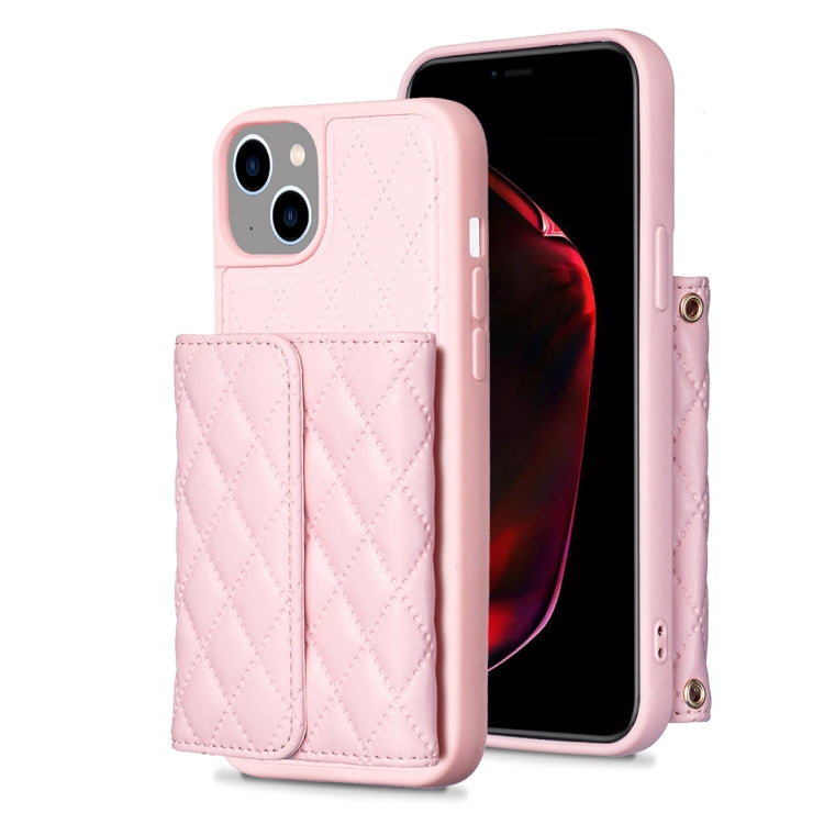 Custodia per telefono in pelle rombica a portafoglio orizzontale, For iPhone 15 Pro Max, For iPhone 15 Pro, For iPhone 15 Plus, For iPhone 15