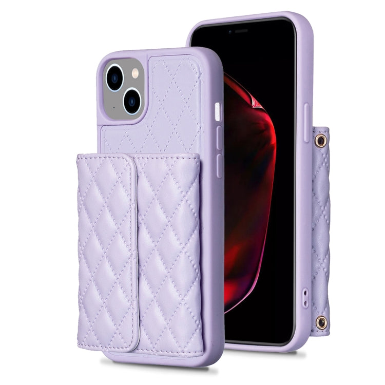 Custodia per telefono in pelle rombica a portafoglio orizzontale, For iPhone 15 Pro Max, For iPhone 15 Pro, For iPhone 15 Plus, For iPhone 15