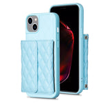 Custodia per telefono in pelle rombica a portafoglio orizzontale, For iPhone 15 Pro Max, For iPhone 15 Pro, For iPhone 15 Plus, For iPhone 15