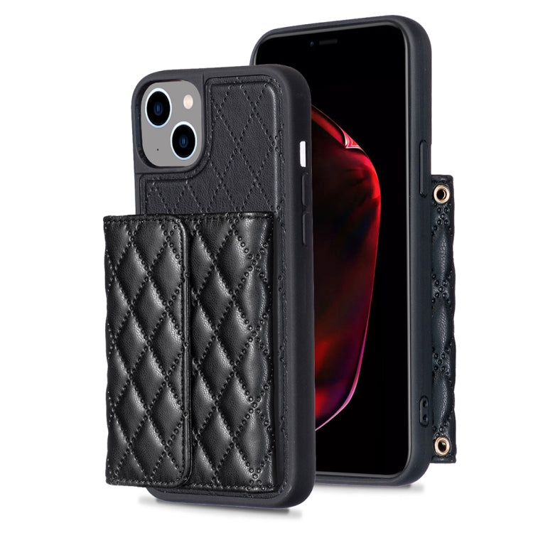 Custodia per telefono in pelle rombica a portafoglio orizzontale, For iPhone 15 Pro Max, For iPhone 15 Pro, For iPhone 15 Plus, For iPhone 15