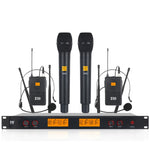 Sistema microfonico wireless UHF 4 canali con 4 microfoni