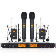 Sistema microfonico wireless UHF 4 canali con 4 microfoni