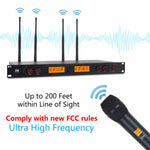 Sistema microfonico wireless UHF 4 canali con 4 microfoni