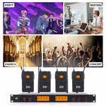 Sistema microfonico wireless UHF 4 canali con 4 microfoni